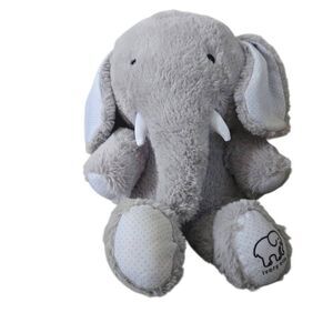 Ivory Ella Plush Elephant Soft Gray Polka Dots